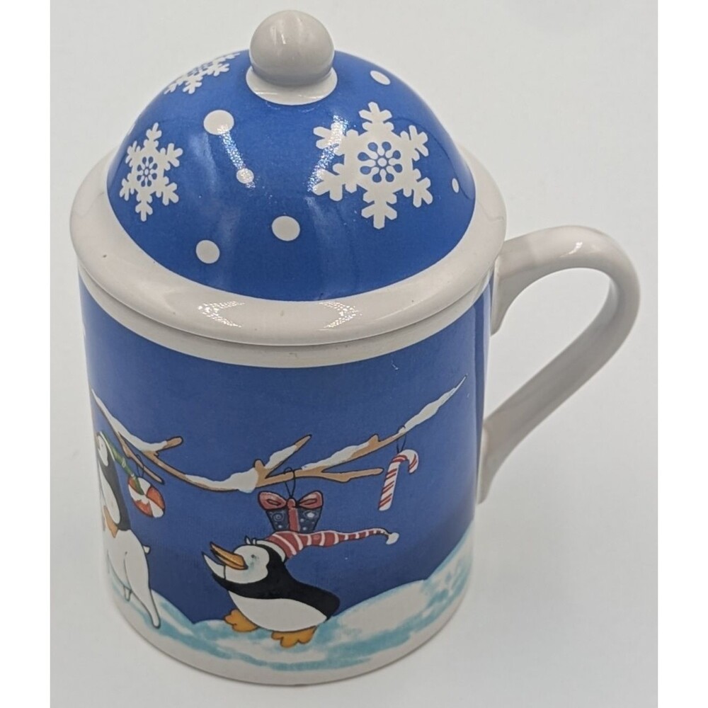 MSI Christmas Coffee Mug With Lid Snowman Penguins Polar Bear Winter Christmas